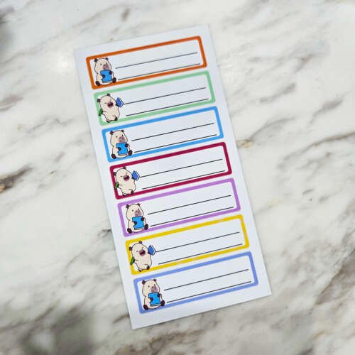 Coby School Book Labels 7-Color Pack